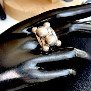 Signed Modernist Sterling Silver Silver Statement Ring